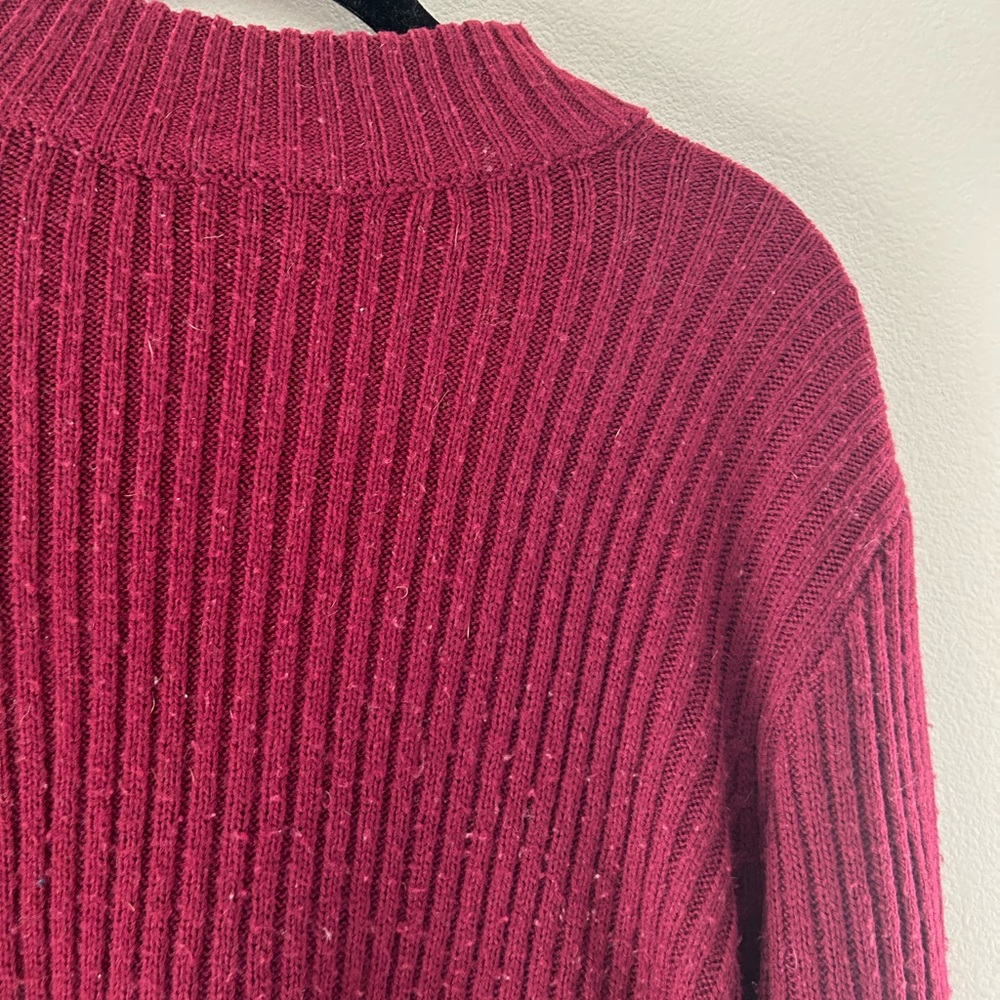 H&M Burgundy Mock Neck Ribbed Knit Sweater - Picture 4 of 6